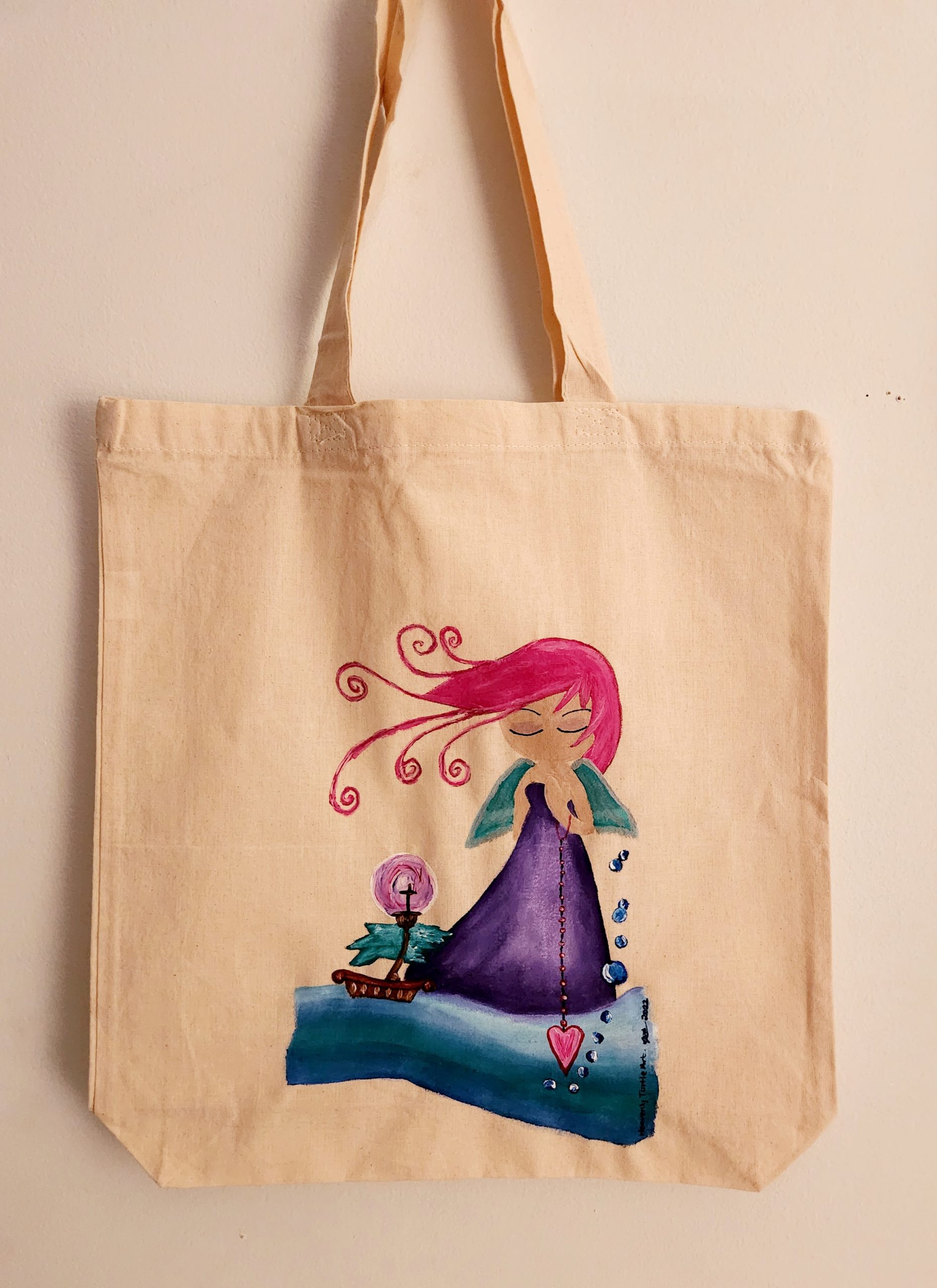 Jo Crossman - Anchored by Love - Original Acrylic Art on Canvas Tote Bag -  St. Lucie Cultural Alliance