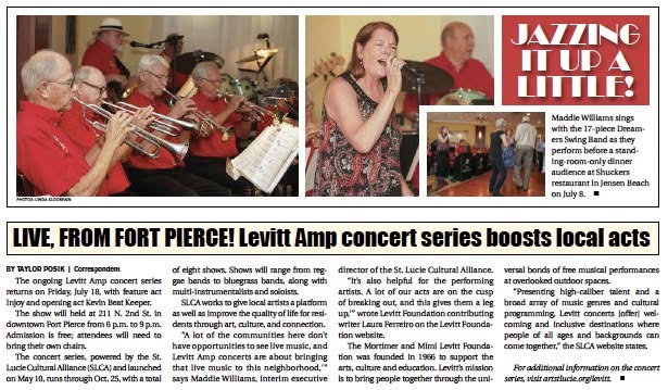 Dreamers Swing Band and Levitt AMP in St. Lucie Voice